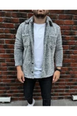 Fiftycolor Unisex Gri Peluş Ceket - 1
