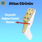 Mobilya Yükseltici Kanepe Sehpa TV Ünitesi Koltuk Ayağı 16 cm Beyaz Gold Baza Ayak thumbnail 6