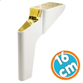 Mobilya Yükseltici Kanepe Sehpa TV Ünitesi Koltuk Ayağı 16 cm Beyaz Gold Baza Ayak thumbnail 1