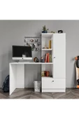 ROSEPAL Minör Beyaz Çalışma Masası Ve Kitaplık - 1