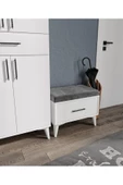 ROSEPAL Mobilya Milka Tek Çekmeceli Beyaz-antrasit Bench - 5