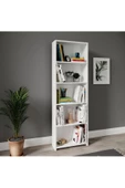 ROSEPAL Mobilya Micro Dekoratif Beyaz Kitaplık 5 Raflı - 1