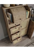 ROSEPAL Astana 9 Bölmeli Meşe Kuru Bakliyat Saklama Dolabı Ekmeklik - 5