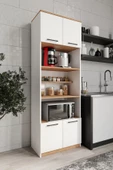 Rosepal Mobilya ASPENDOS 4 Kapaklı 7 Raflı Beyaz Erzak Dolabı - 2