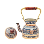 Erzincan El İşlemeli Bakır NOSTALJİ ÇAYDANLIK NO:1 MAVİ thumbnail 1