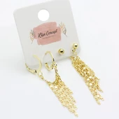 KL-DÖRTLÜ ZİNCİR KOMBİN GOLD RENK KÜPE - 1