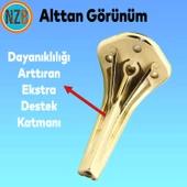 Mobilya Yükseltici Kanepe Sehpa TV Ünitesi Koltuk Ayağı 16 cm Gold Altın Baza Ayak thumbnail 5