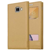 Samsung Galaxy C7 Uyumlu Pencereli Kapaklı Magnum Kılıf thumbnail 3