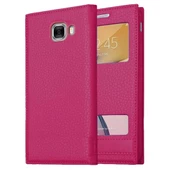 Samsung Galaxy C7 Uyumlu Pencereli Kapaklı Magnum Kılıf thumbnail 8