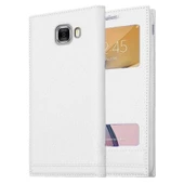 Samsung Galaxy C7 Uyumlu Pencereli Kapaklı Magnum Kılıf thumbnail 2