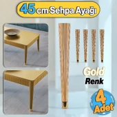 Plastik Altın Renk Suit Sehpa Ayağı 45 cm Ayak 4 Adet Mutfak Yemek Masası Mobilya Ayak Zigon Gold thumbnail 1