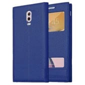 Samsung Galaxy C8 Uyumlu Pencereli Kapaklı Magnum Kılıf thumbnail 8