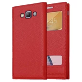 Samsung Galaxy E5 Uyumlu Pencereli Kapaklı Magnum Kılıf thumbnail 3