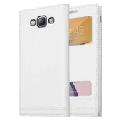 Samsung Galaxy E5 Uyumlu Pencereli Kapaklı Magnum Kılıf thumbnail 7