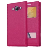 Samsung Galaxy E5 Uyumlu Pencereli Kapaklı Magnum Kılıf thumbnail 4