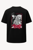 Oversize Berserk Manga Baskılı Unisex Tişört Siyah thumbnail 1