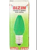 Bizim 10W Yeşil Işık E14 Duylu Dim Edilebilir Mum Ampul (5 Adet) - 2