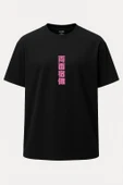 Oversize Sukuna Jujutsu Kaisen Pembe Baskılı Unisex Tişört - 2