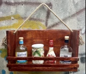 Ahşap Baharatlık Mutfak Rafı Duvar Rafı Şaraplık Terek - 5