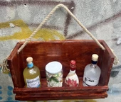 Ahşap Baharatlık Mutfak Rafı Duvar Rafı Şaraplık Terek - 2