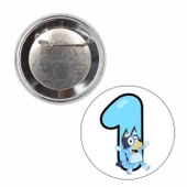 Bluey 1 Yaş Doğum Günü Rozet - 1