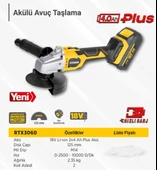 RTRMAX X-LION RTX3060 AKÜLÜ AVUÇ TAŞLAMA KÖMÜRSÜZ 115MM 10.000RPM 2X4Ah PLUS AKÜ HIZLI ŞARJ - 2