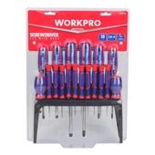 WORKPRO WP200506 18 Parça Duvar Askı Aparatlı Profesyonel CR-V Manyetik Tornavida Seti - 4