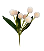 Nettenevime Yapay Çiçek Şampanya Rengi Pompon Çiçeği Dekoratif Yapay Çiçek 7 Toplu 30*20cm thumbnail 1