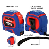 WORKPRO WP261010 7,5Mx25mm/25Ft. Naylon Kaplama Sarı Çelik Şerit Metre - 2