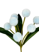 Nettenevime Yapay Çiçek Mavi Pompon Çiçeği Dekoratif Yapay Çiçek 30*20cm thumbnail 3