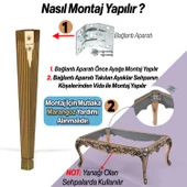 Elit Plastik Sehpa Ayağı 45 cm Mobilya Ayak Zigon Gold Altın Renk Ayak Mutfak Yemek Masası 1 Adet thumbnail 6