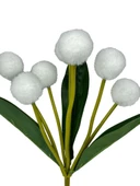 Nettenevime Yapay Çiçek Beyaz Pompon Çiçeği Dekoratif Yapay Çiçek 30*20cm thumbnail 3