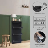 Mobilya Pratik 3 + 1 Kapaklı Antrasit Metal Ayakkabılık - 8
