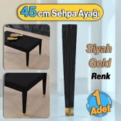 Elit Plastik Siyah Altın Renk Ayak Sehpa Ayağı 45 cm Mobilya Ayak Zigon Mutfak Yemek Masası 1 Adet thumbnail 1