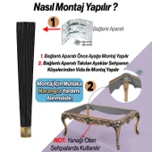 Sehpa Ayağı Siyah Altın Renk Elit Plastik 45 cm Mobilya Ayak Zigon Ayak Mutfak Yemek Masası 4 Adet - 7