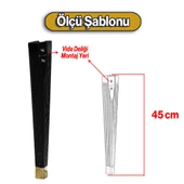 Sehpa Ayağı Siyah Altın Renk Elit Plastik 45 cm Mobilya Ayak Zigon Ayak Mutfak Yemek Masası 4 Adet - 3