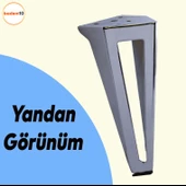 Ovit Açık Koltuk Baza Puf Sehpa Kanepe Tv Ünite Masa Mobilya Ayağı Ayakları Metal Ayak 14 Cm Krom - 3