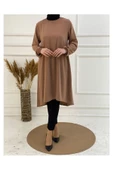 Oval Etekli Tunik - Badem - 3
