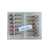 MUHTELİF - ENJEKTÖR İĞNE UCU ÇELİK 18G X 3/8" 1 PAKET ÇİN (12 ADET) - 1