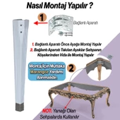 Mobilya Beyaz Krom Renk Plastik Sehpa Ayağı 45 cm Elit Ayak Zigon Ayak Mutfak Yemek Masası 4 Adet - 5