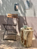 Ahşap Doğal Kütük Yan Sehpa Tabure Komidin Saksılık - 3