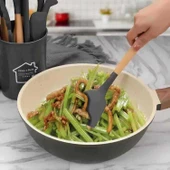 SİLİKON SERVİS SPATULASI AHŞAP SAP (ASP-12) - 2