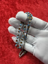 ALBOS MÜCEVHERAT Kehribar İşlemeli Mineli 925 Ayar Mini Boy Gümüş Tesbih thumbnail 5