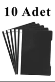 10 Adet A4 Siyah Telli Dosya 1 Paket Ekonomik Kaliteli Telli Dosya Ofis Büro Okul - 1