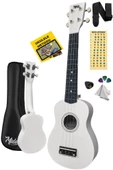 Midex UKX-233WH Beyaz Concert Ukulele (Askı Çanta Metod Pena) - 1