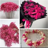 Nettenevime 10lu Set Kuru Çiçek Doğal PEMBE KOYU Cipso Şoklanmış Bozulmaz thumbnail 5