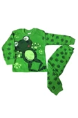 Unisex Bebek Yeşil Süper Mini Kurbağa Desenli Pijama Takımı - 1