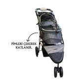 Tommy Evcil Hayvan Arabası 86x46x94,5cm Gri Max 15 Kg thumbnail 2