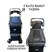 Tommy İki Katlı Evcil Hayvan Arabası 85x51x100cm Lacivert Max 10+10 Kg - 2