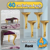 Altın Yaldız Renk 40 cm Plastik Sehpa Ayağı Lukens Mobilya Zigon Çay Orta Sehpası Ayak 4 Adet - 1